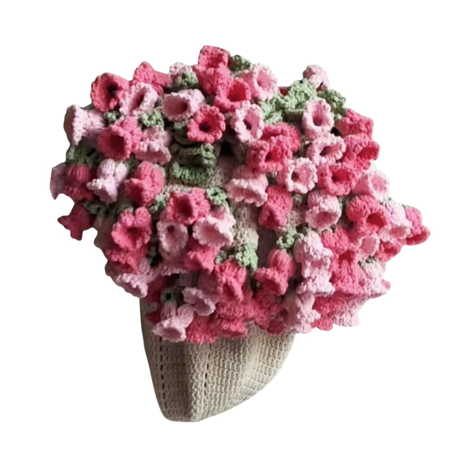 Bouquet Blanket Crocheting Kit Material Package for Starter Beginners Adults Pink