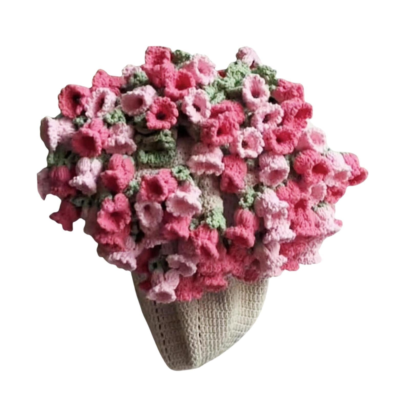 Bouquet Blanket Crocheting Kit Material Package for Starter Beginners Adults Pink