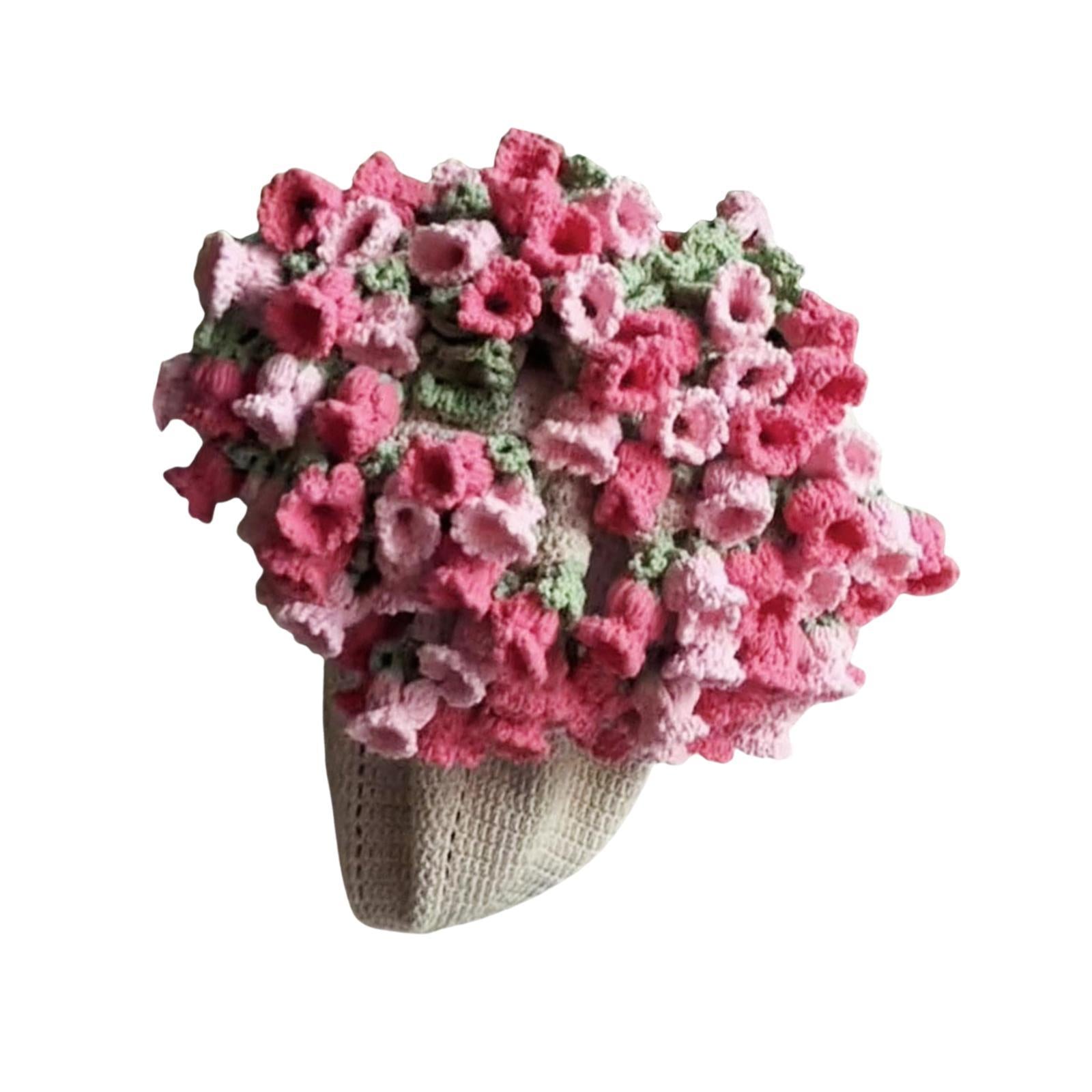Bouquet Blanket Crocheting Kit Material Package for Starter Beginners Adults Pink