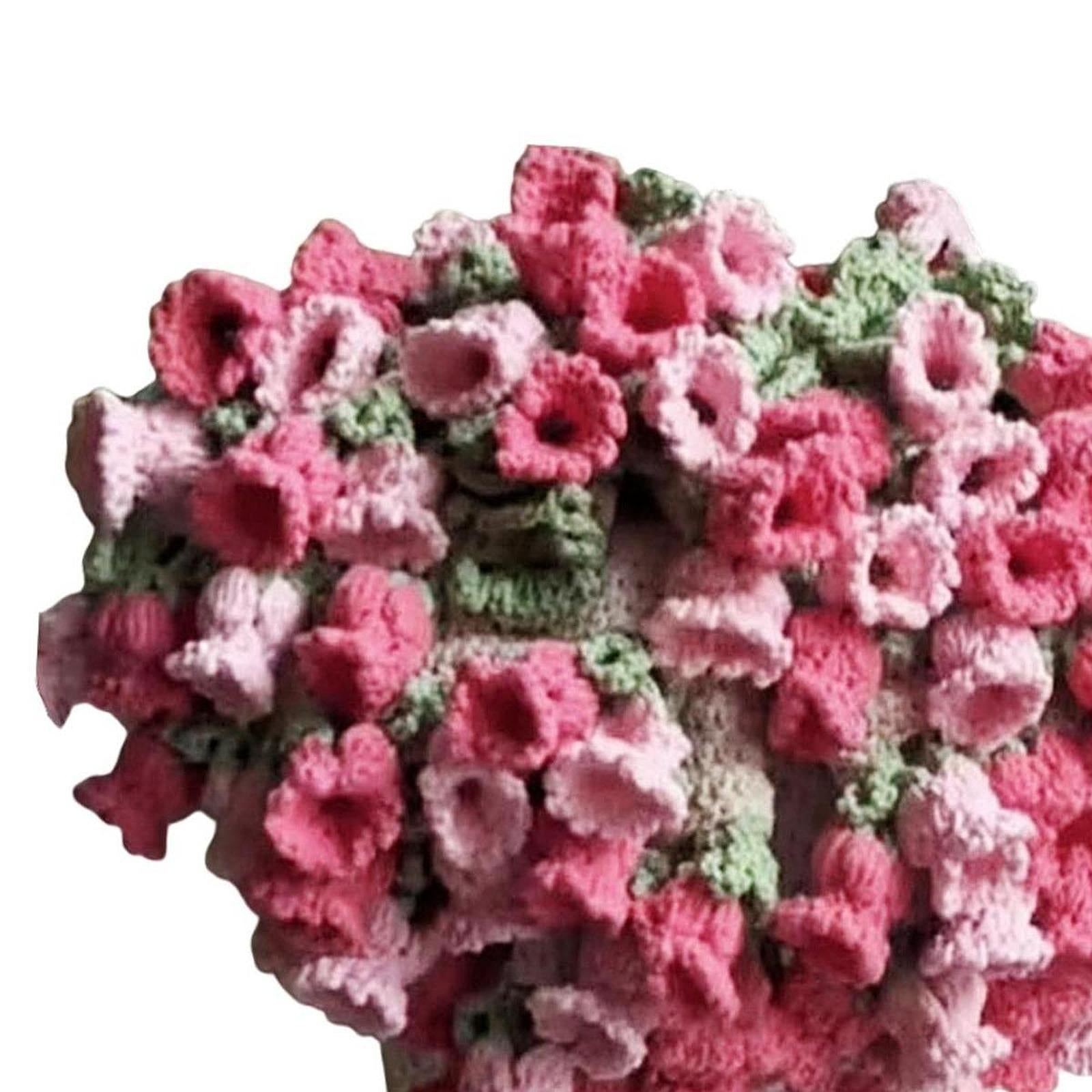 Bouquet Blanket Crocheting Kit Material Package for Starter Beginners Adults Pink