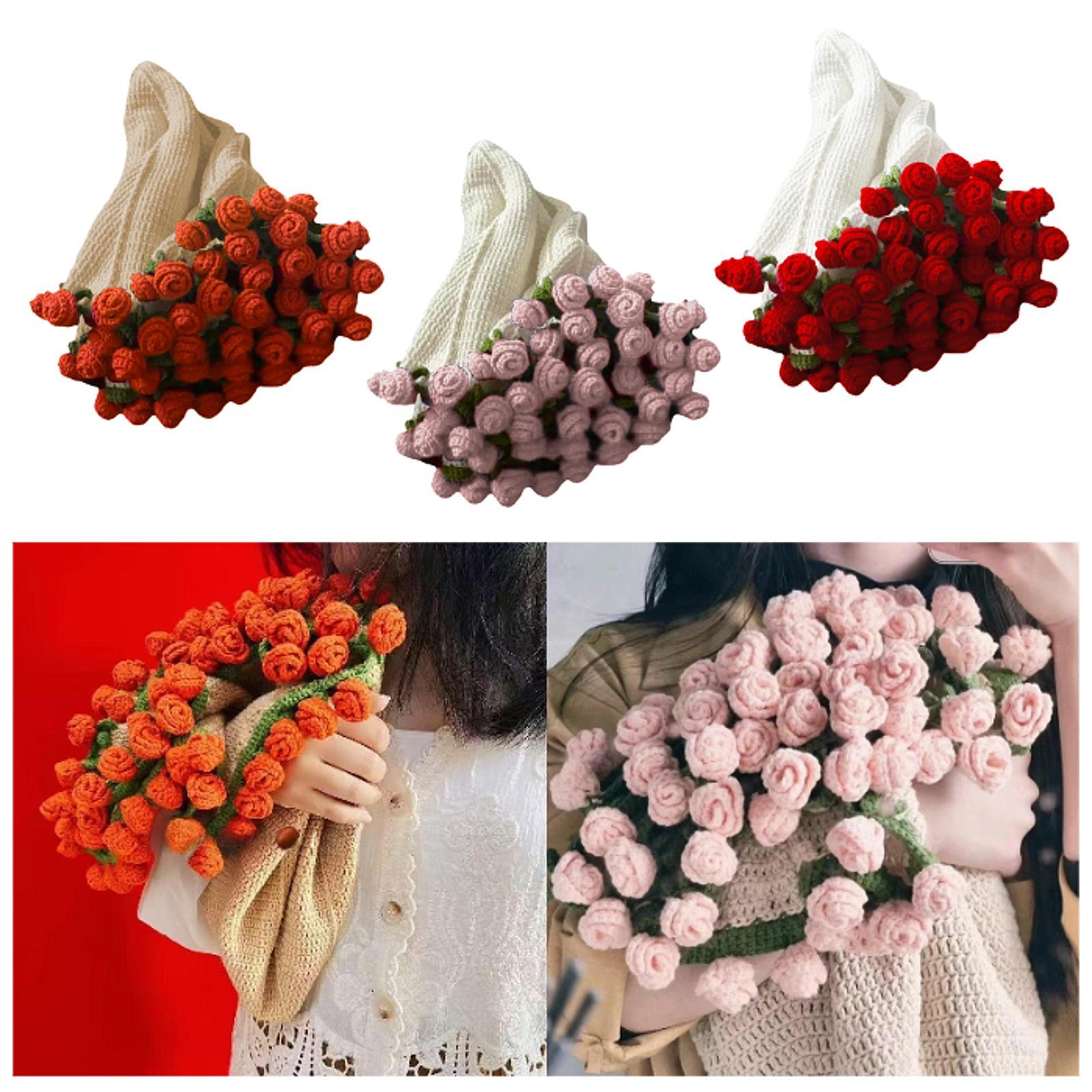 Bouquet Blanket Crochet Kit Crochet Starter Kit for Starter Adults Beginners Orange