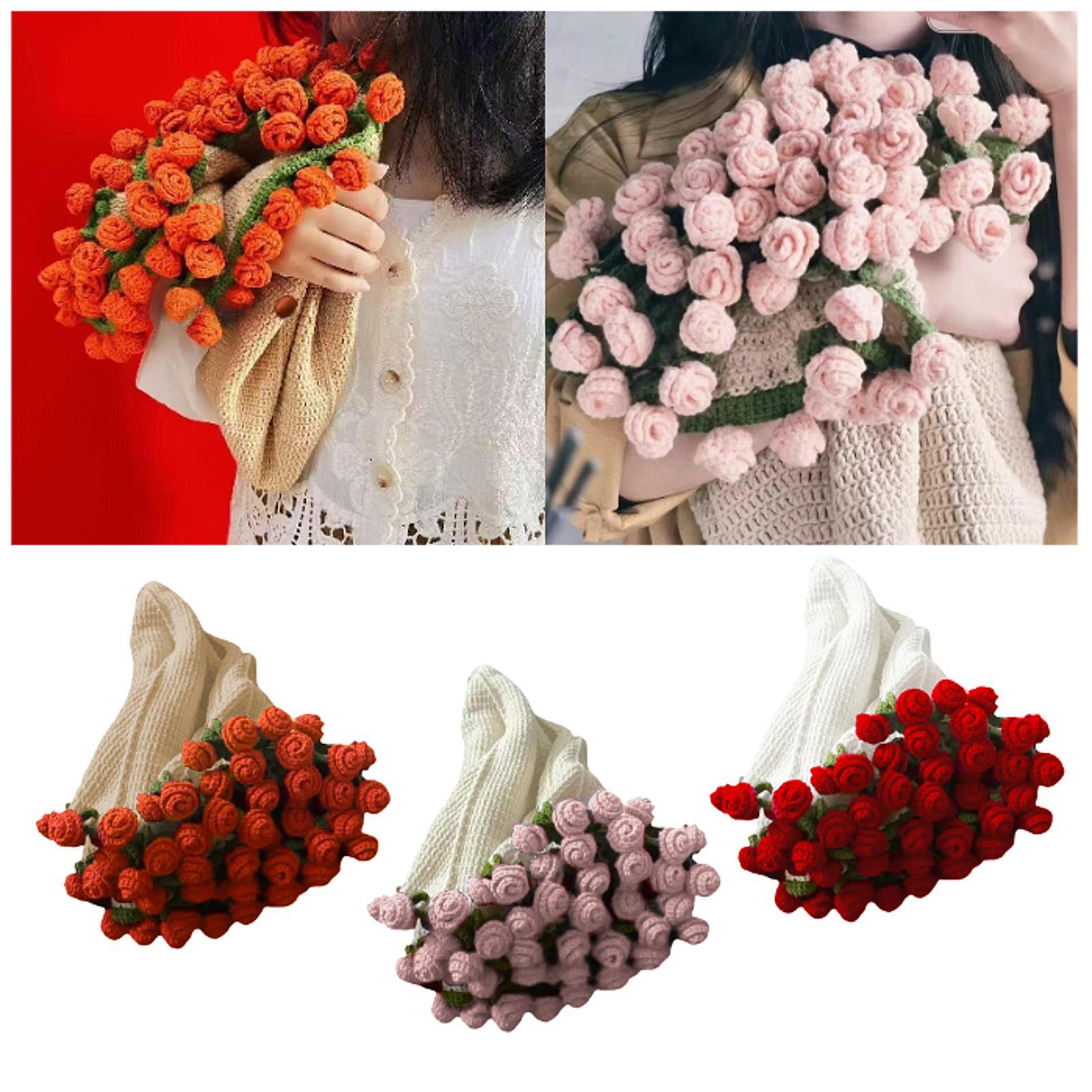 Bouquet Blanket Crochet Kit Crochet Starter Kit for Starter Adults Beginners Orange