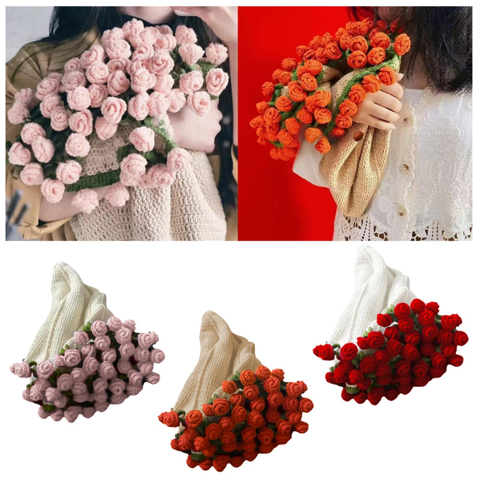 Bouquet Blanket Crochet Kit Crochet Starter Kit for Starter Adults Beginners Orange