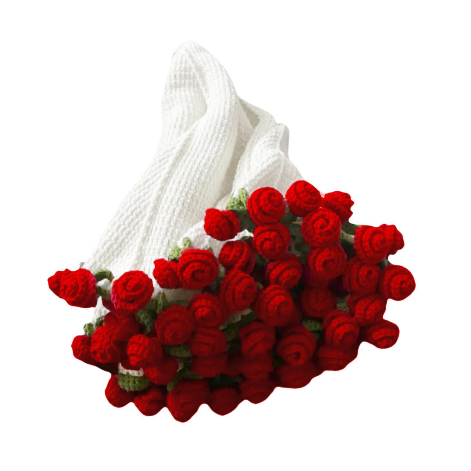 Bouquet Blanket Crochet Kit Crochet Starter Kit for Starter Adults Beginners Red