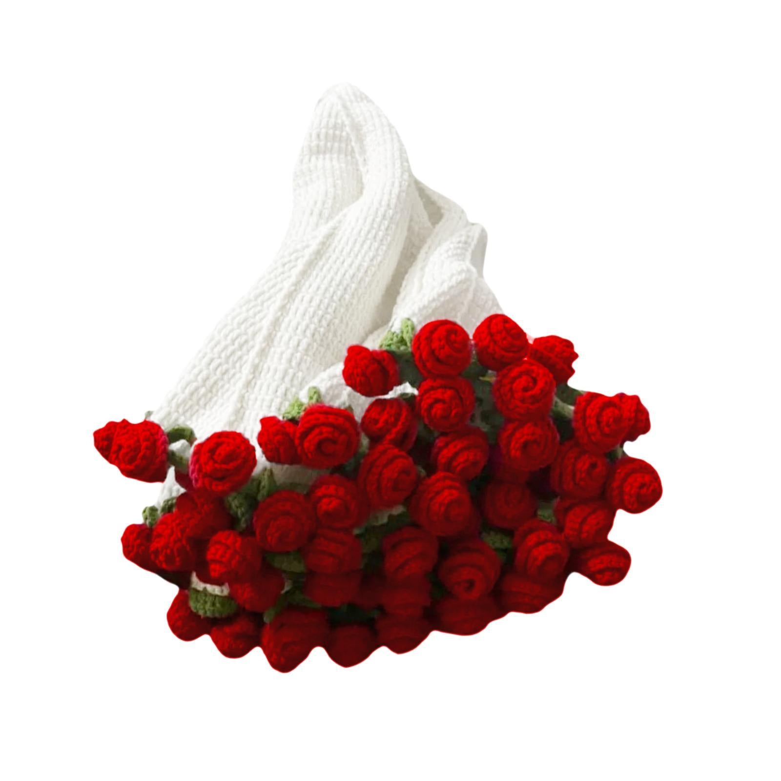 Bouquet Blanket Crochet Kit Crochet Starter Kit for Starter Adults Beginners Red