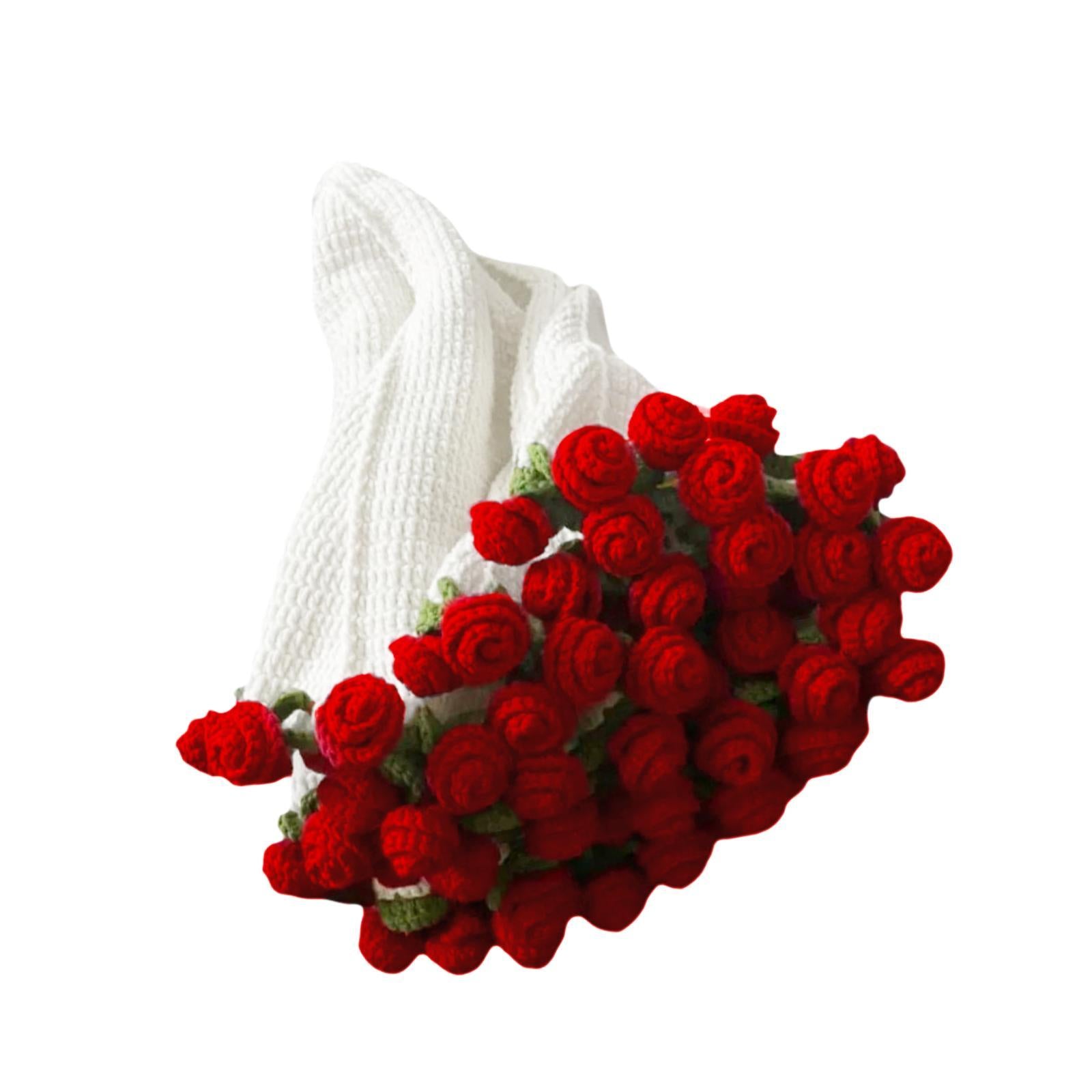 Bouquet Blanket Crochet Kit Crochet Starter Kit for Starter Adults Beginners Red