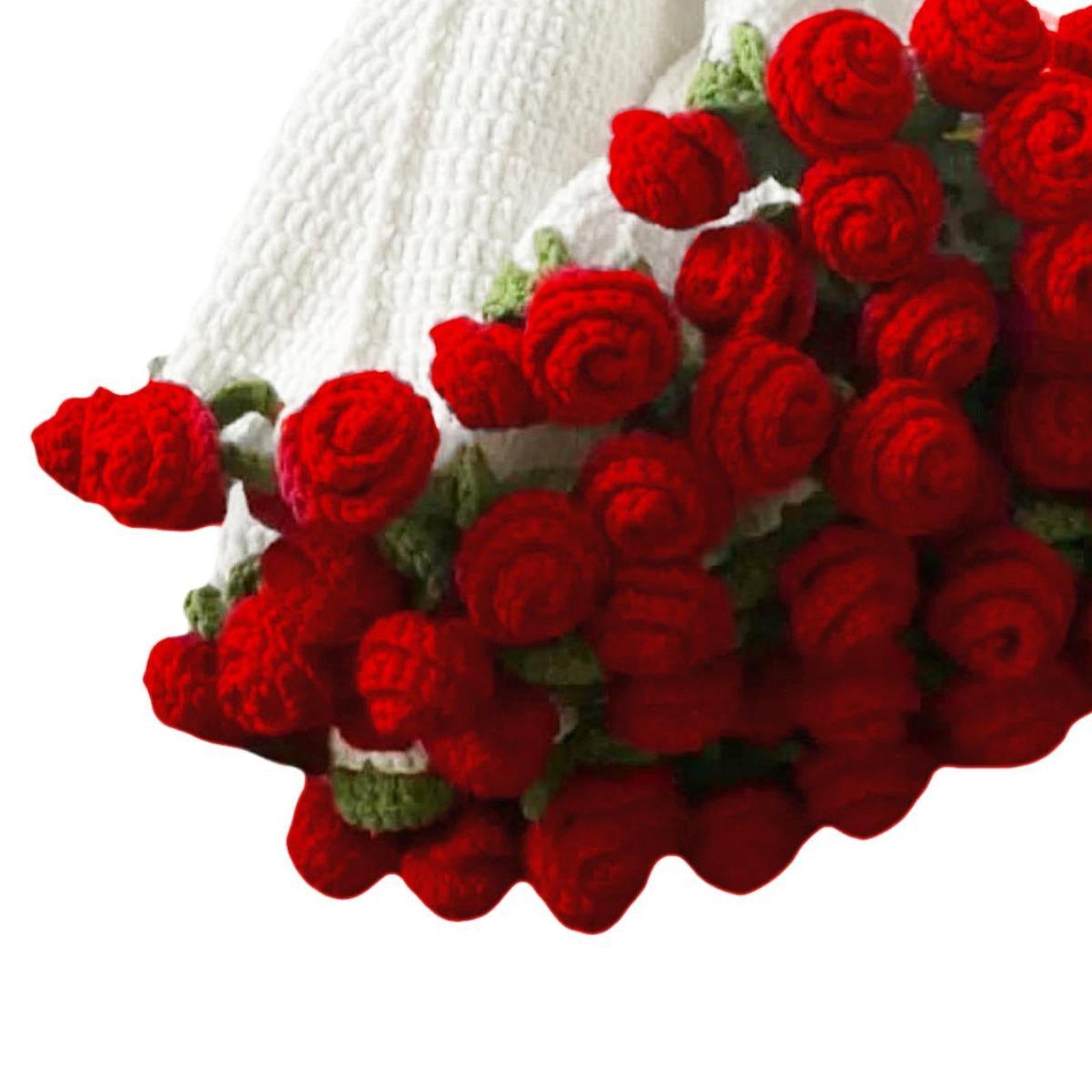 Bouquet Blanket Crochet Kit Crochet Starter Kit for Starter Adults Beginners Red