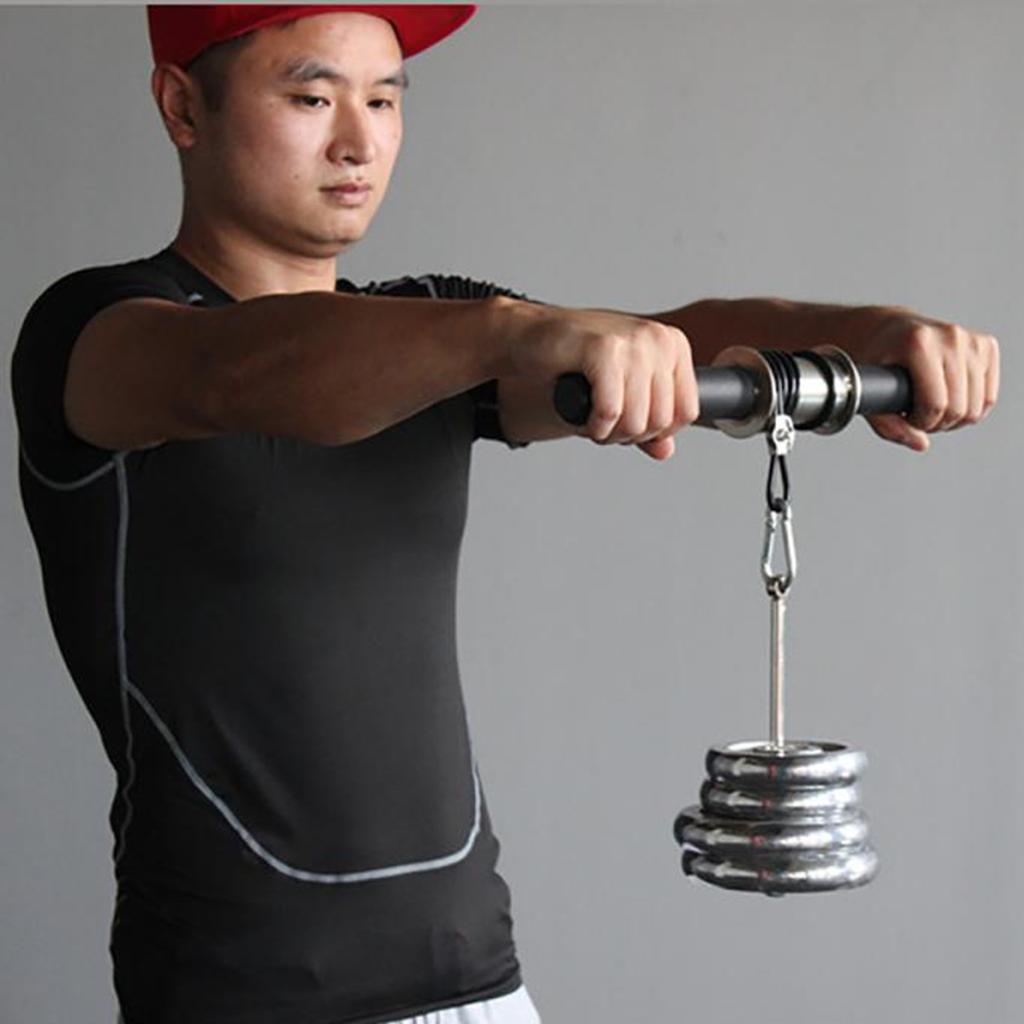 Wrist Roller Forearm Exerciser with Steel Rope for Training Exercise Workout