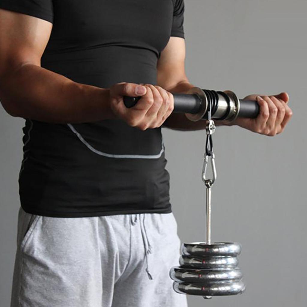 Wrist Roller Forearm Exerciser with Steel Rope for Training Exercise Workout