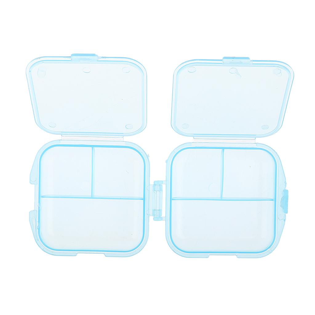 5 Pieces Medicine Tablet Holder Organizer Dispenser Case Pill Box blue