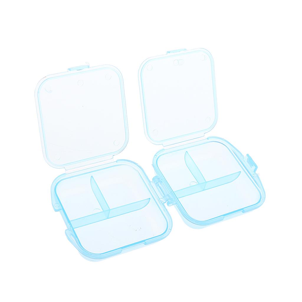 5 Pieces Medicine Tablet Holder Organizer Dispenser Case Pill Box blue