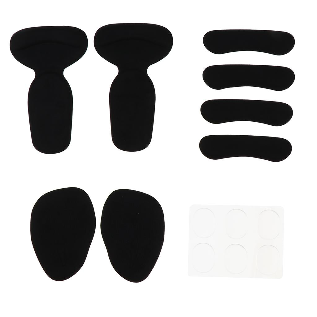 5 Pieces Forefoot Support Ball Heel Cushion Inserts Half Toe Sleeve Black