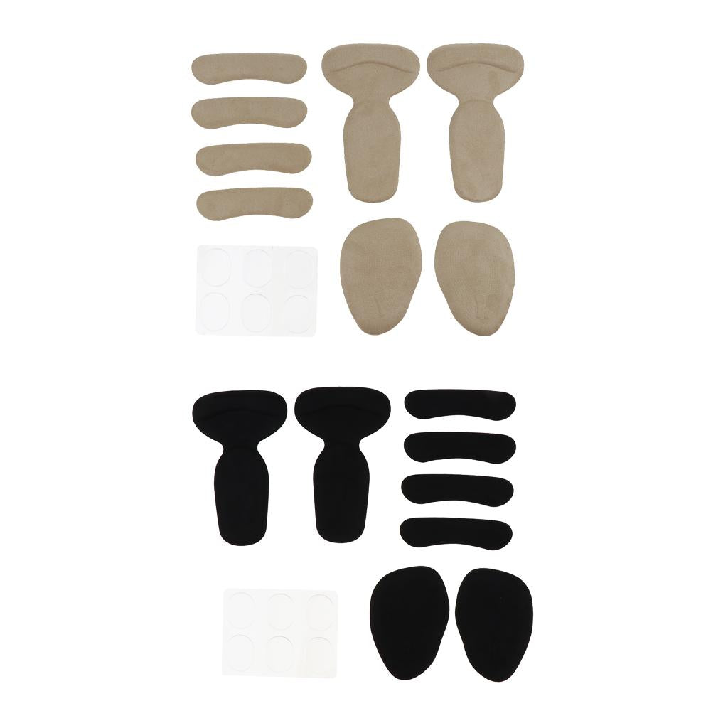 5 Pieces Forefoot Support Ball Heel Cushion Inserts Half Toe Sleeve Black