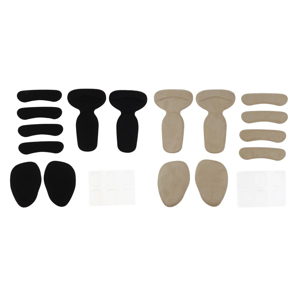 5 Pieces Forefoot Support Ball Heel Cushion Inserts Half Toe Sleeve Black