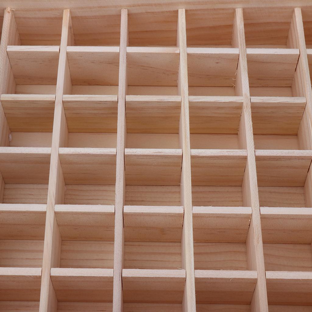 42 Slots Essential Oil Holder Display Wooden Storage Case Tray Organizer