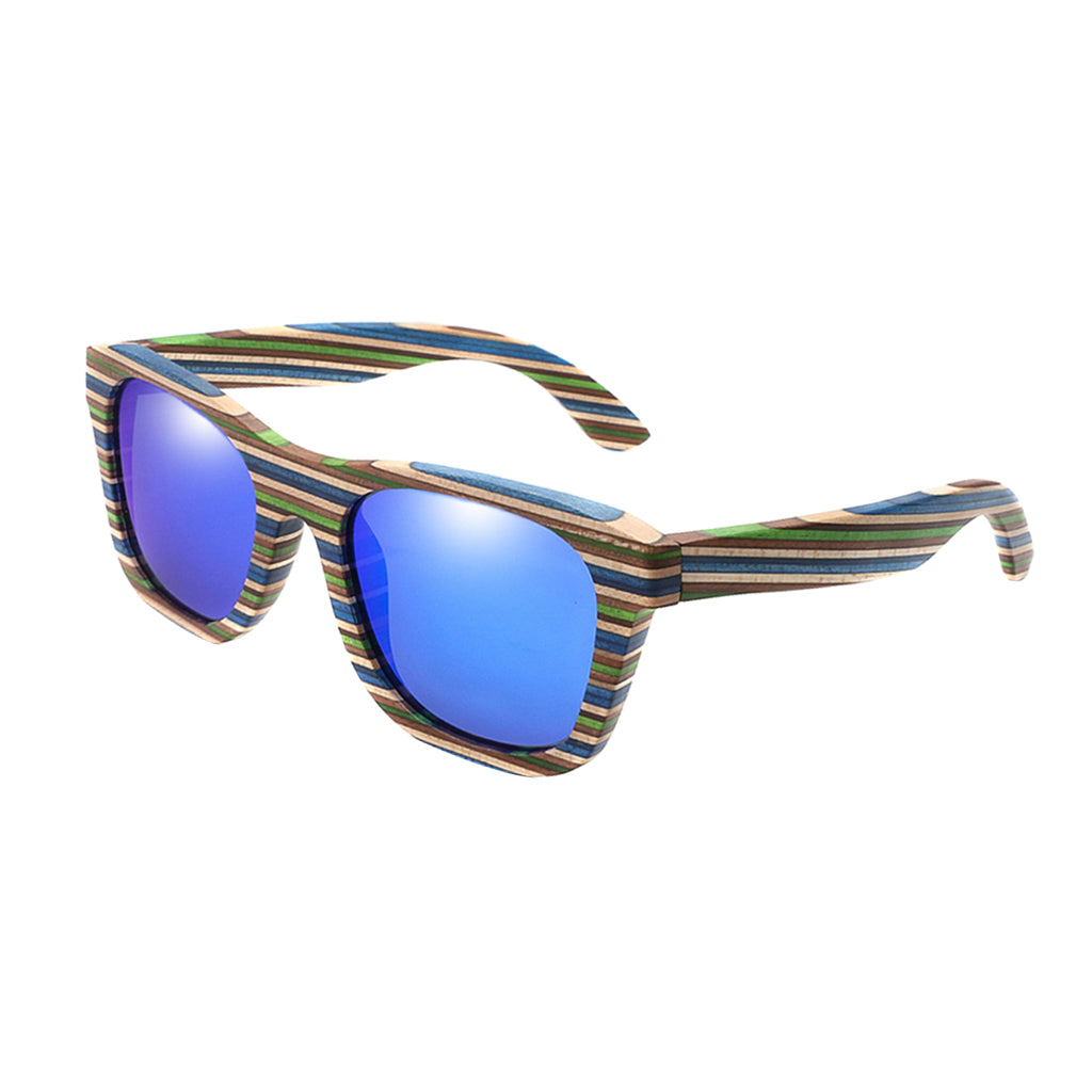 Wood Vintage Retro Polarized Uv Protection Fashion Sunglasses Eyeware Blue