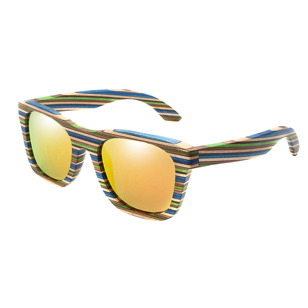 Wood Vintage Retro Polarized Uv Protection Fashion Sunglasses Eyeware Orange