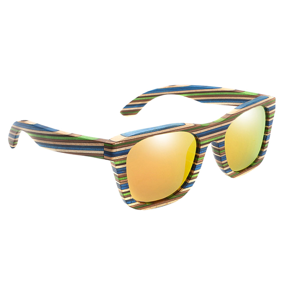 Wood Vintage Retro Polarized Uv Protection Fashion Sunglasses Eyeware Orange