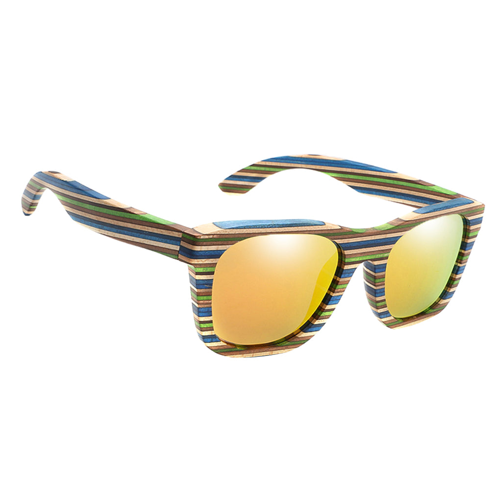 Wood Vintage Retro Polarized Uv Protection Fashion Sunglasses Eyeware Orange