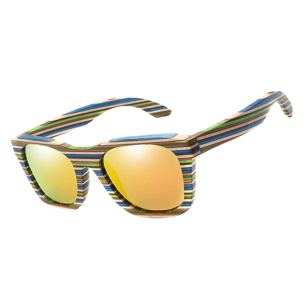 Wood Vintage Retro Polarized Uv Protection Fashion Sunglasses Eyeware Orange