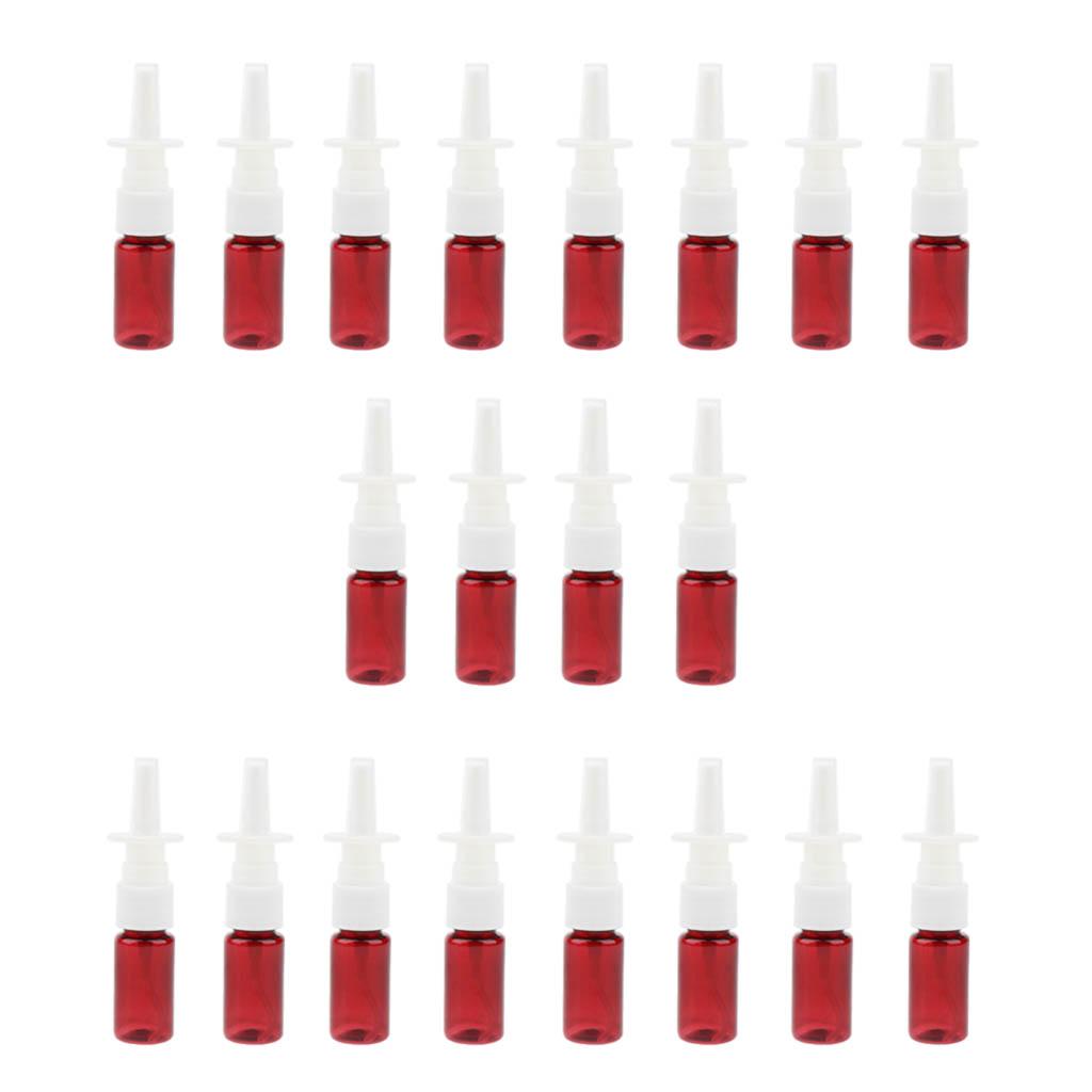 20 Pieces Empty Refillable Plastic Nasal Spray Bottles Fine Mist Nose Vials