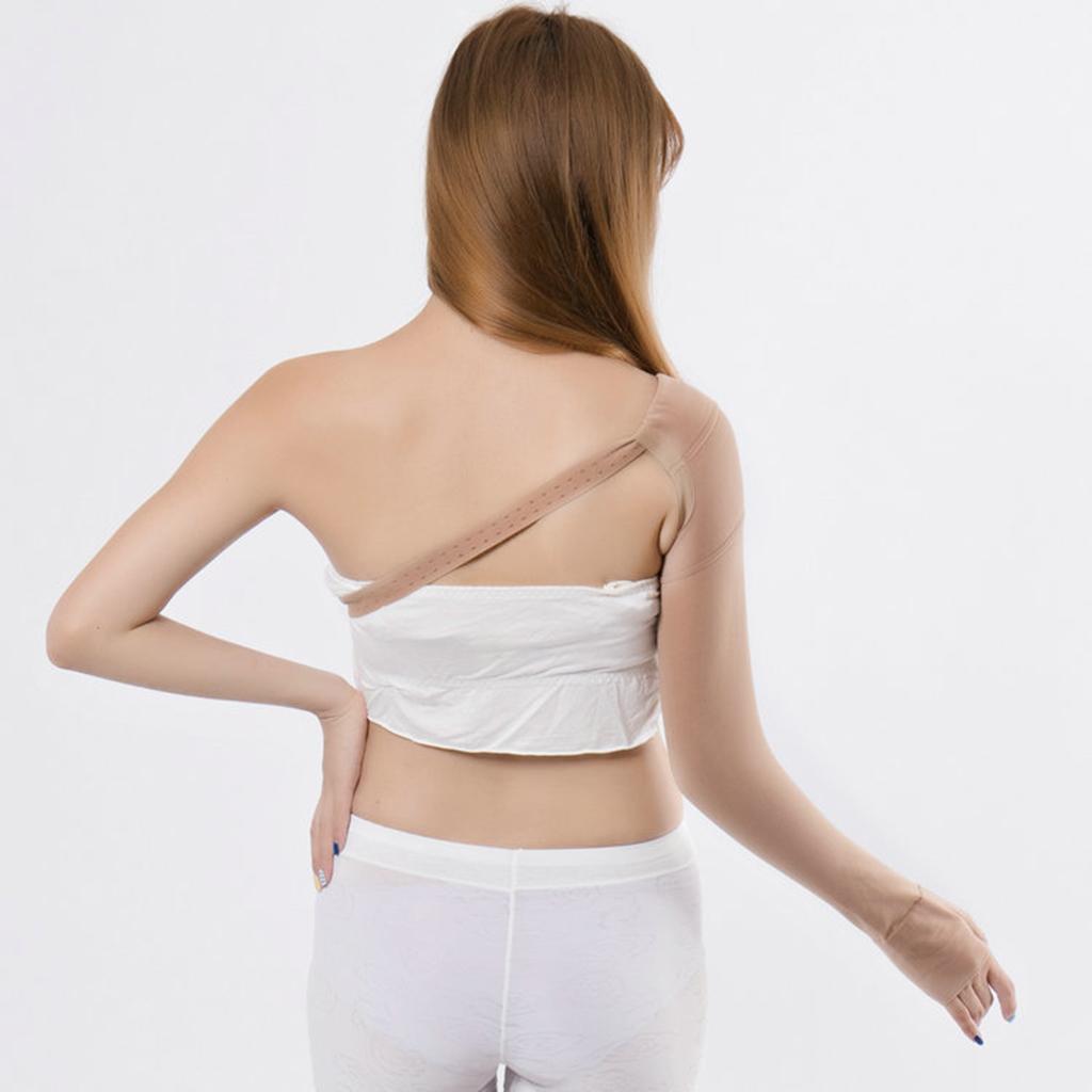 Women Mastectomy Compression Left Arm Sleeve Anti Swelling Support Glove M