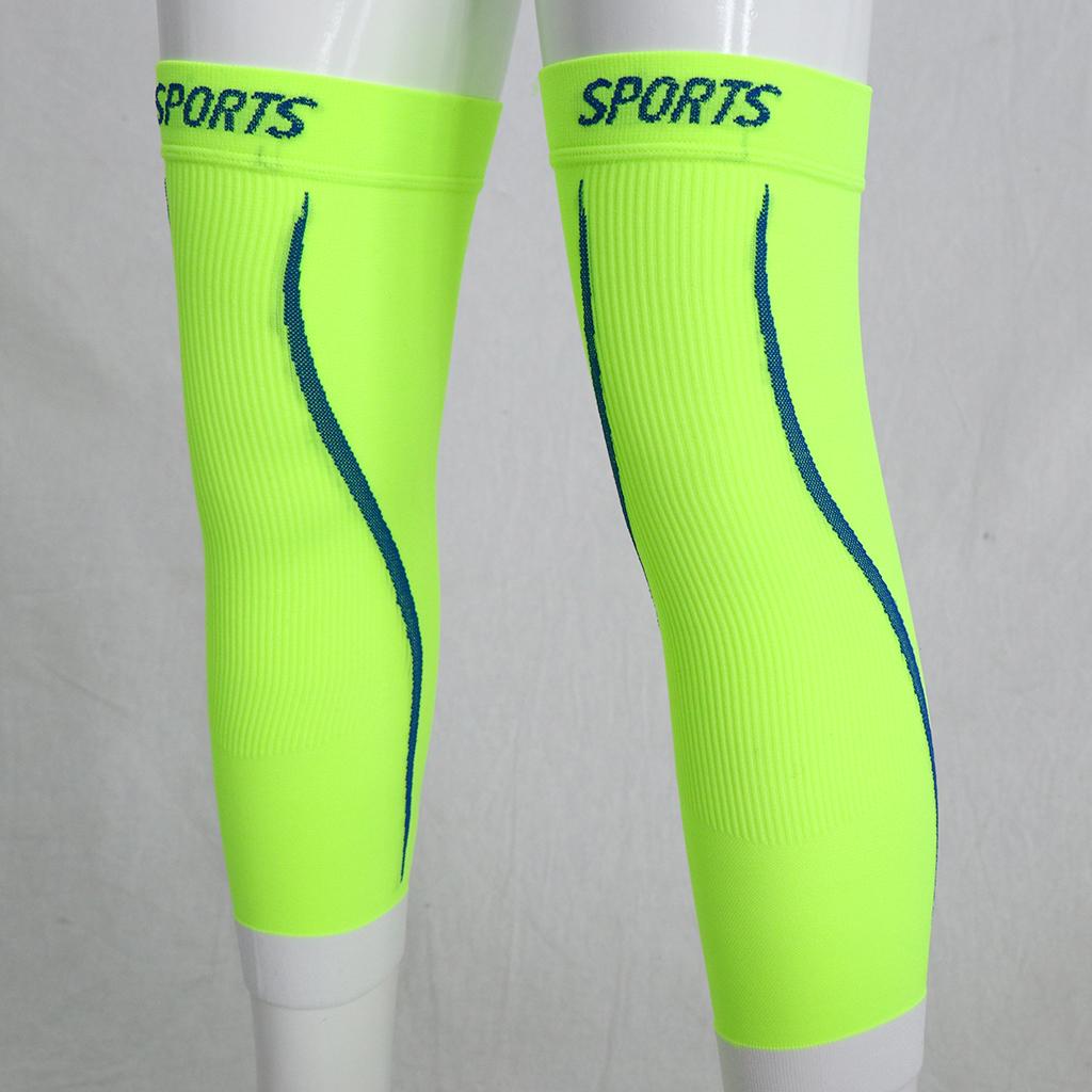 1 Pair Sport Leg Compression Sleeves Calf Guard Brace XXL Fluorescent Green