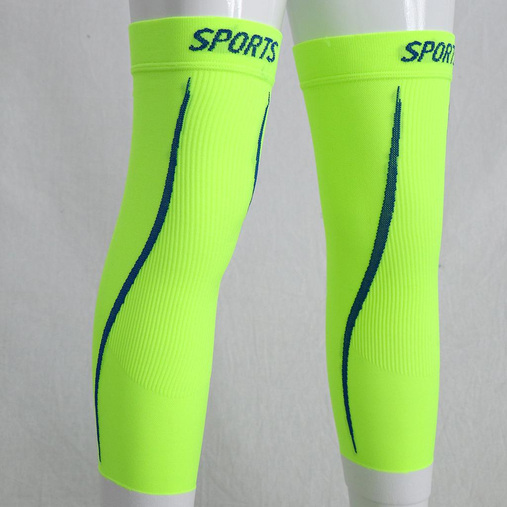 1 Pair Sport Leg Compression Sleeves Calf Guard Brace XXL Fluorescent Green