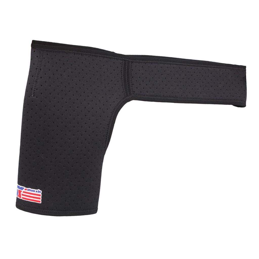 Adult Sports Single Shoulder Support Brace Strap Belt Guards Protector Black
