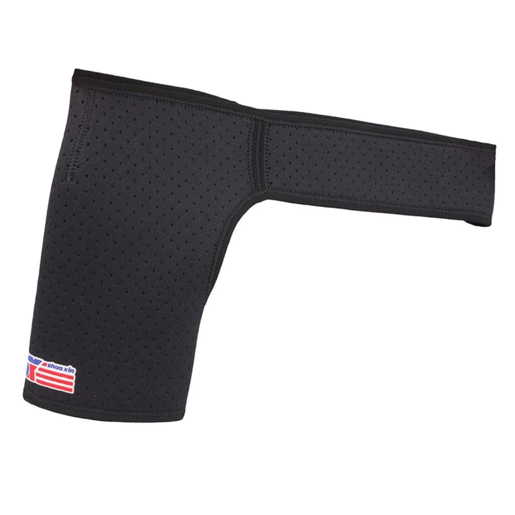 Adult Sports Single Shoulder Support Brace Strap Belt Guards Protector Black