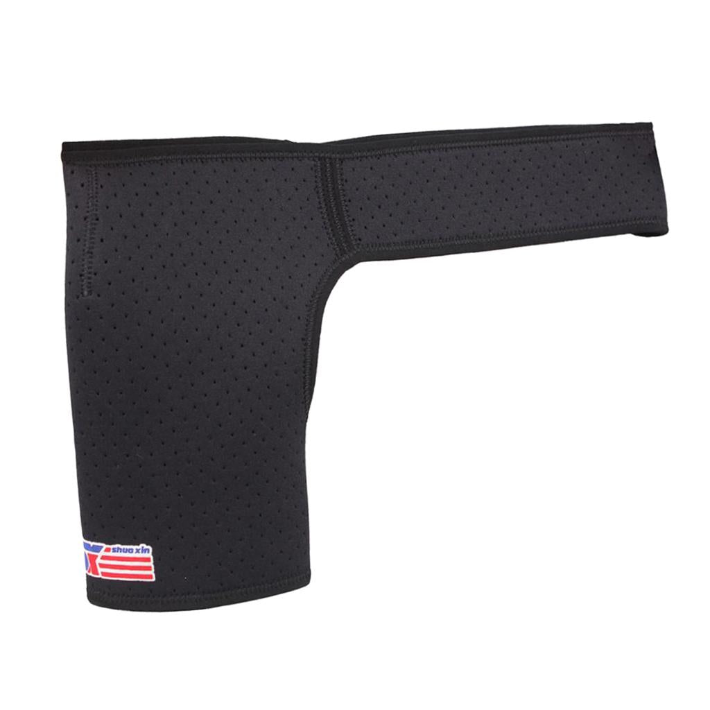 Adult Sports Single Shoulder Support Brace Strap Belt Guards Protector Black