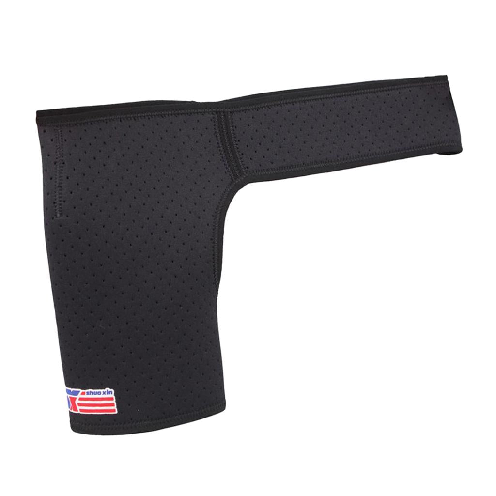 Adult Sports Single Shoulder Support Brace Strap Belt Guards Protector Black