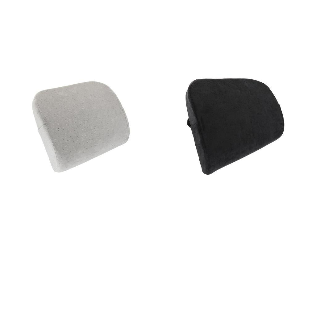 Memory Foam Lumbar Back Support Seat Cushion Travel for Chair Black