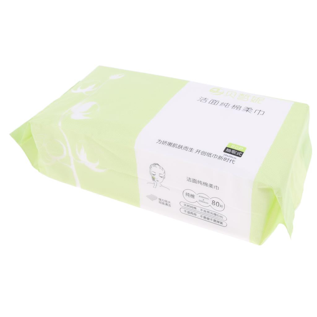 80 Pieces Disposable Towels Makeup Remover Facial Cleansing Tissues Wipes 3#