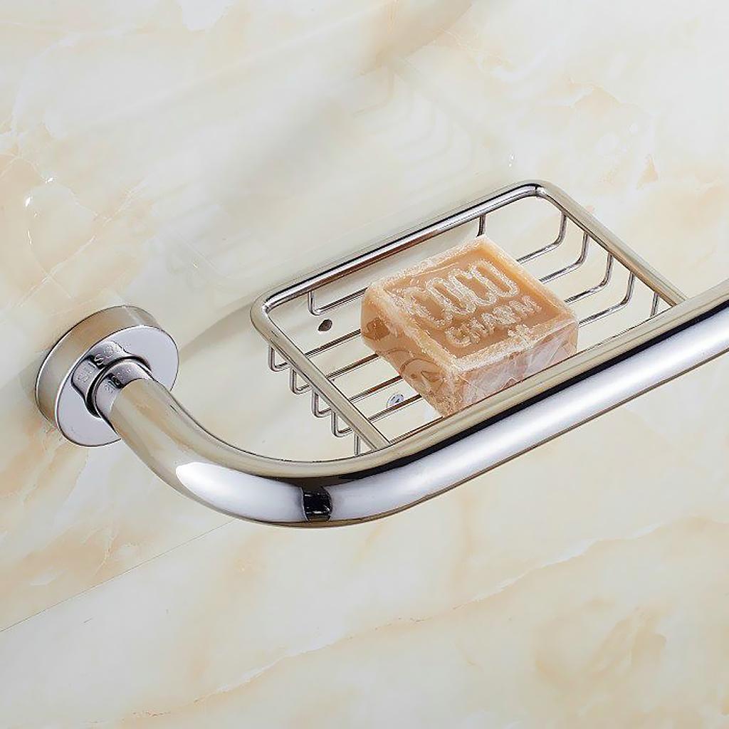 Bathroom Shower Toilet Bath Grab Bar Safety Handrail with Soap Dish Holder
