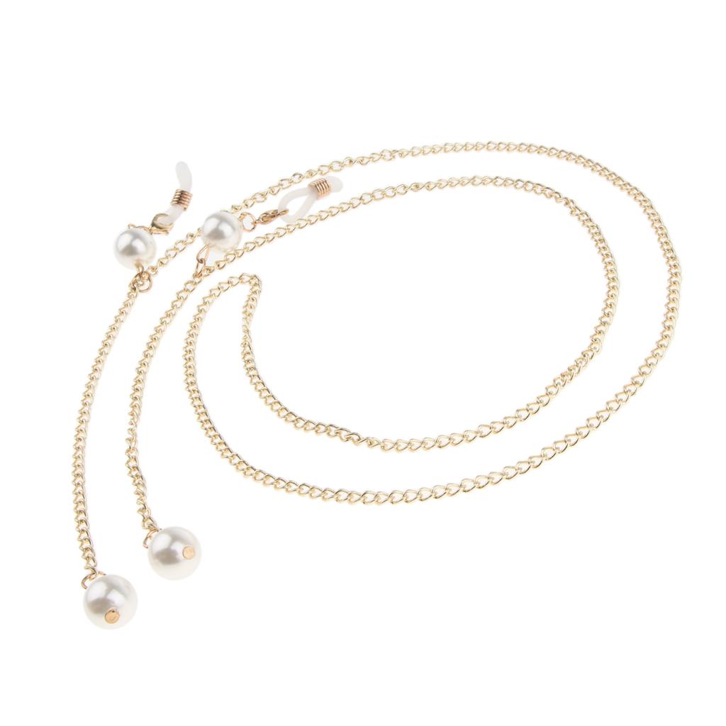 Elegant Eyeglass Reading Glasses Sunglasses Holder Necklace Chain Gold