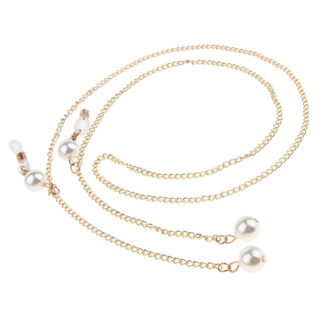 Elegant Eyeglass Reading Glasses Sunglasses Holder Necklace Chain Gold