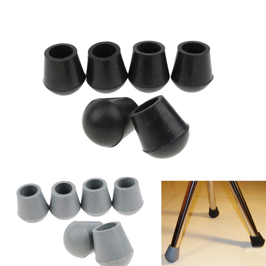 6 Pieces Rubber Tip For Cane Walking Stick Crutches Chair 3/4 inch Gray