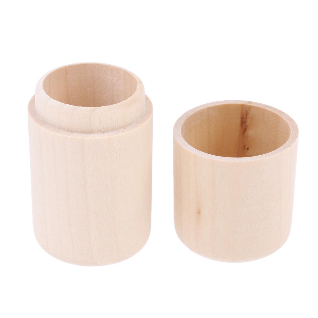 Cylinder Wooden Storage Box Essential Oil Carry Case Organizer Holder 10ml