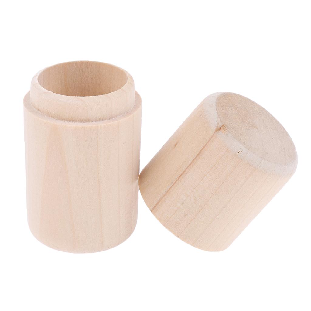 Cylinder Wooden Storage Box Essential Oil Carry Case Organizer Holder 10ml