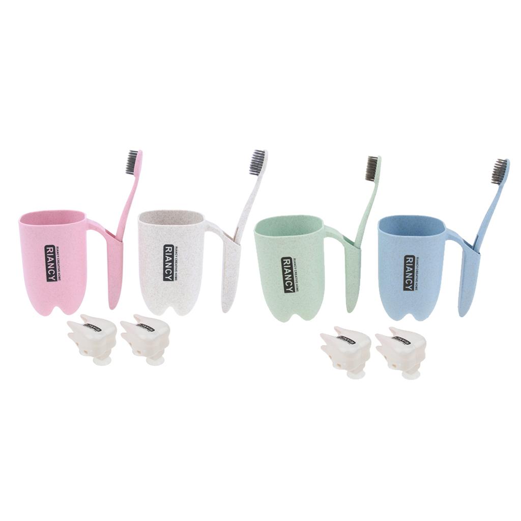 Wheat Fiber Traveling Wash and Rinse Bathroom accessories Pink and White