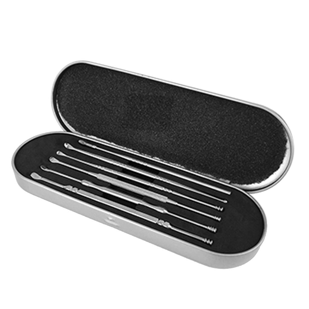 6 Pcs Portable Stainless Steel Ear Pick Tool Set Home Travel Men Women Kids