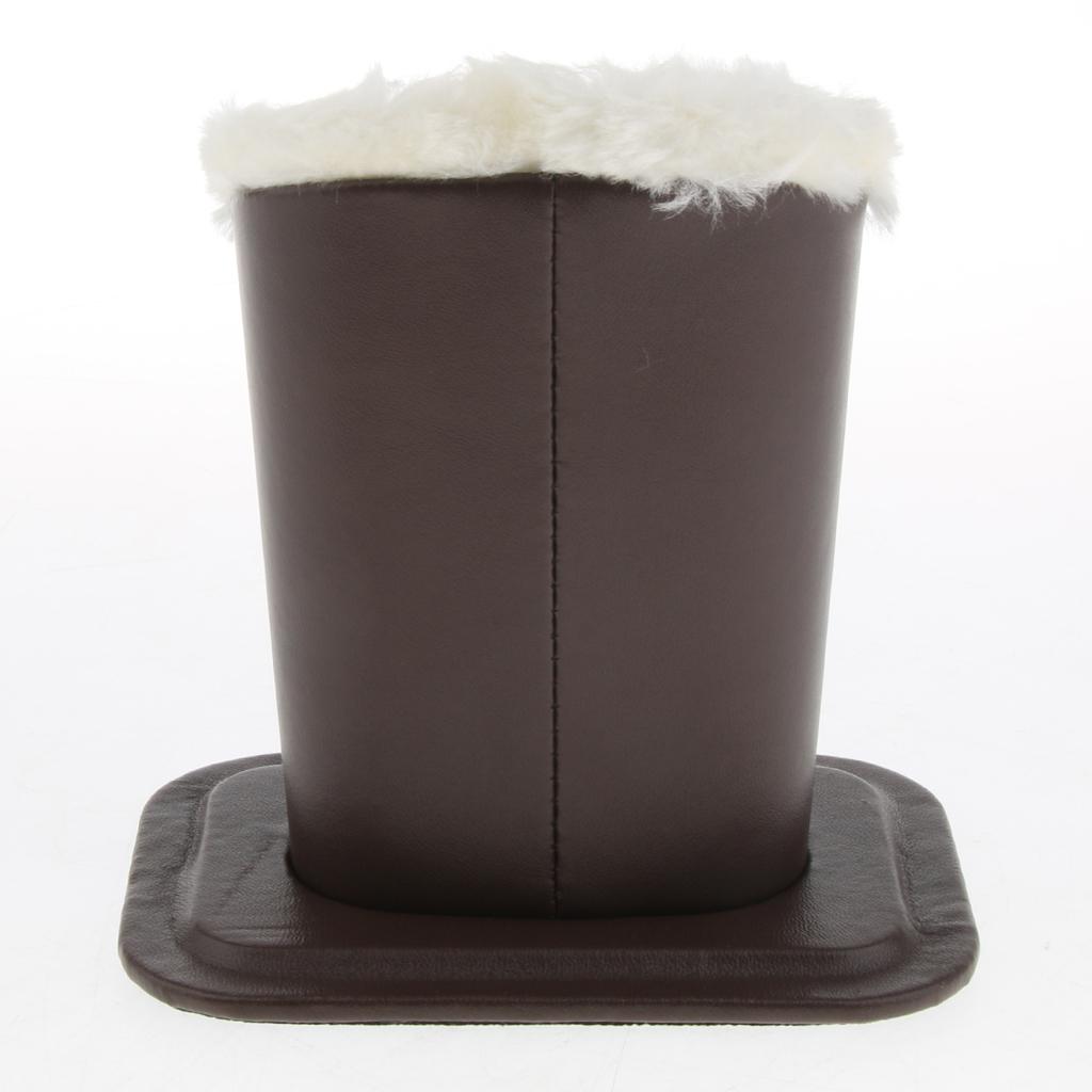 PU Leather Plush Lined Eyeglasses Holder Stand Pen Holder 02