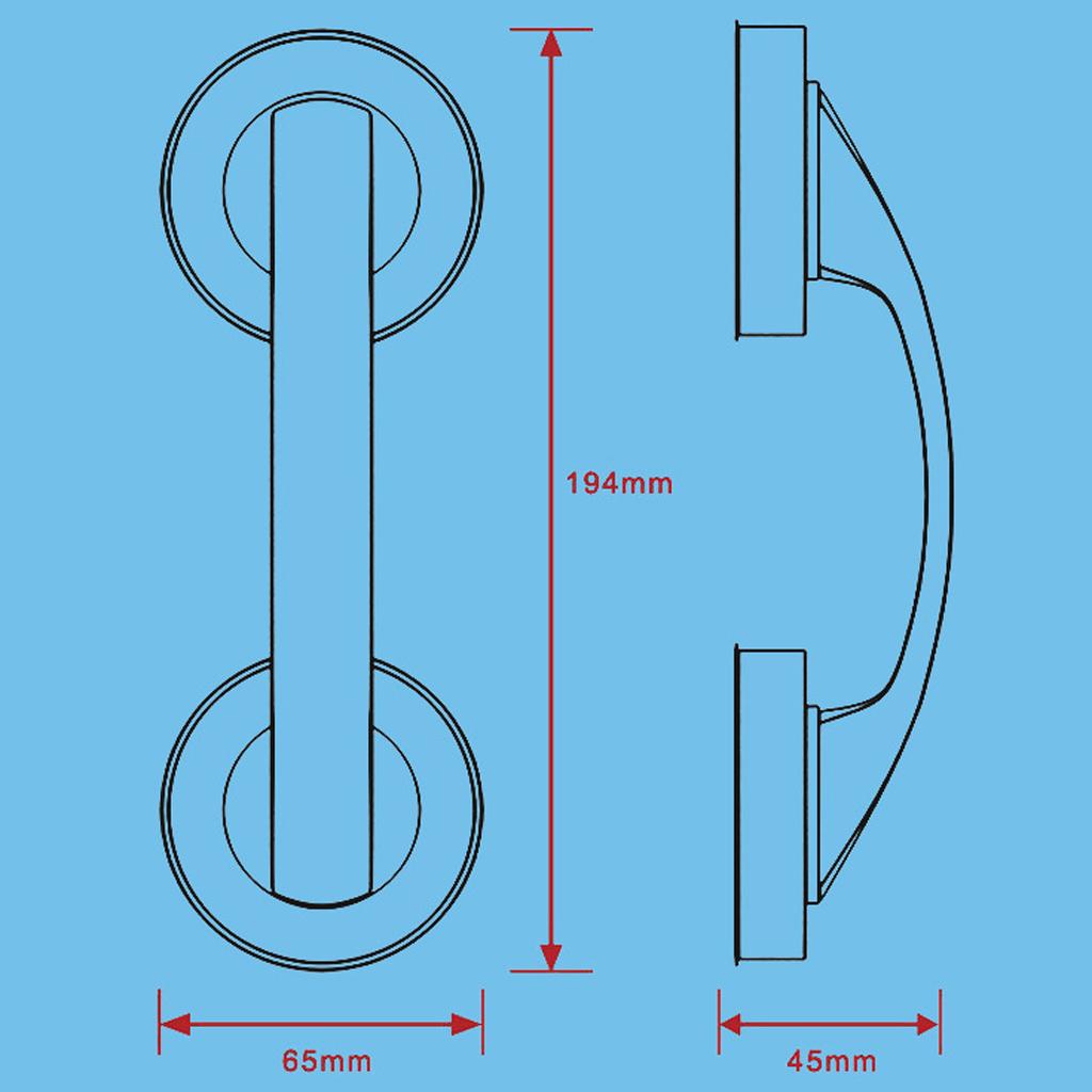 Suction Bathroom Grip Rail Shower Handle Bar Safety Support for Elder 19.4CM