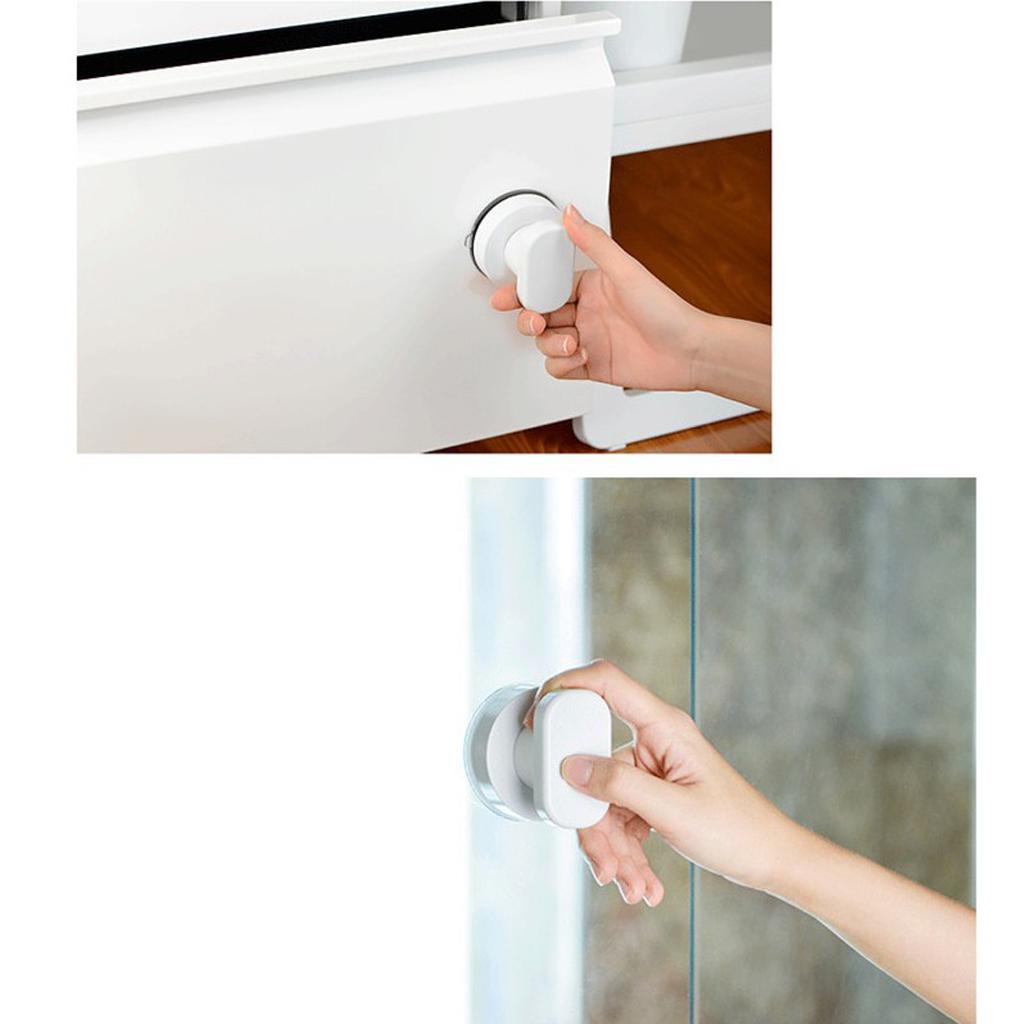 Bathroom Shower Suction Cup Safety Knobs Handle Exterior Interior White