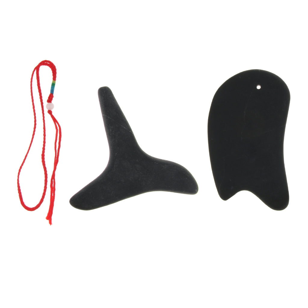 2 Pieces Natural Stone Gua Sha Scraping Tool Guasha Massage Board Scraper