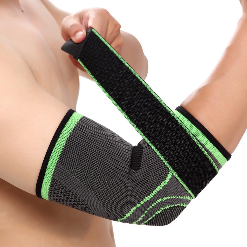 Adjustable Elbow Compression Sleeve Support Brace Arm Guard Protector L