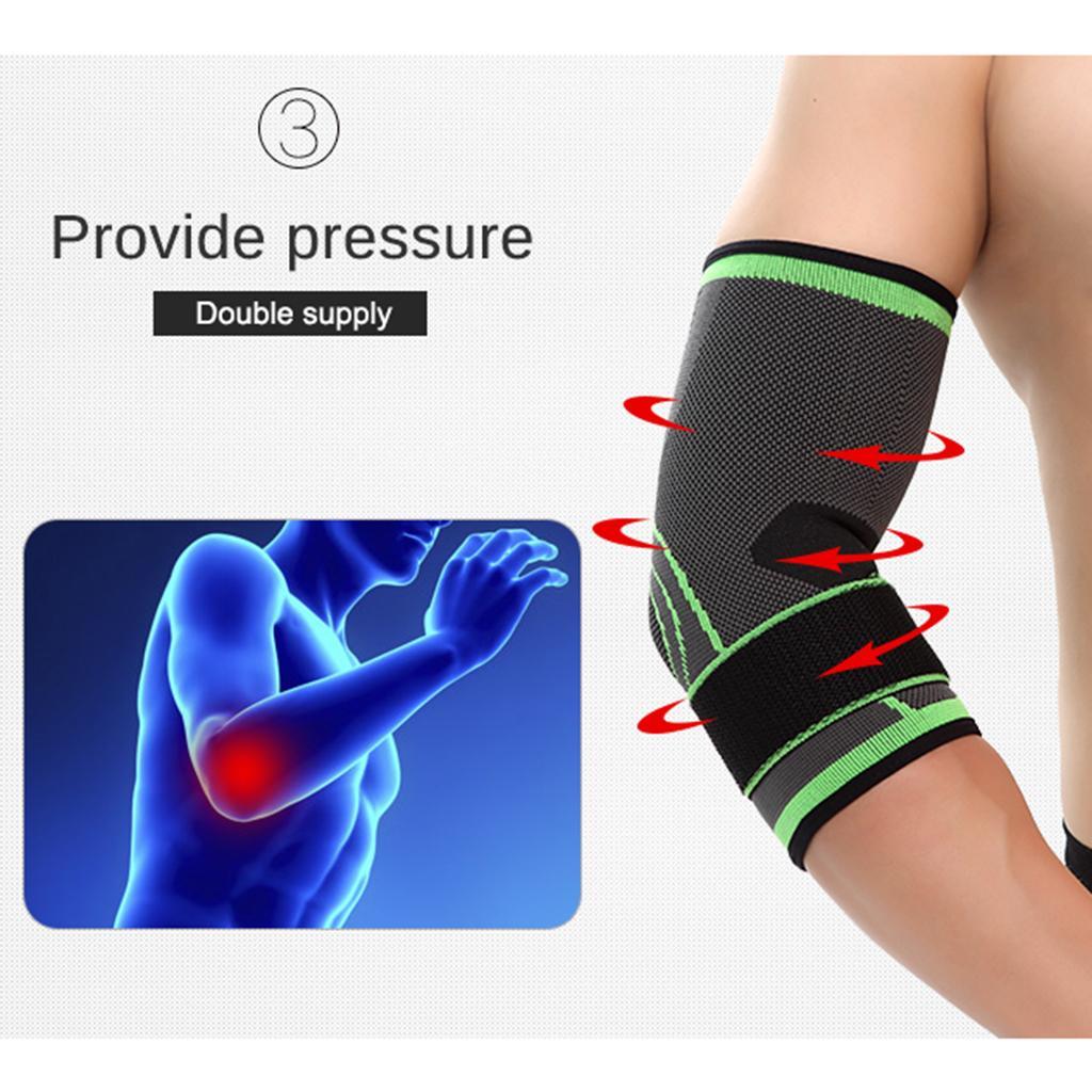 Adjustable Elbow Compression Sleeve Support Brace Arm Guard Protector L