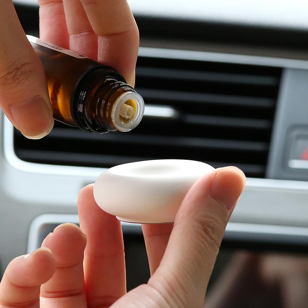 Diatomite Earth Car Air Freshener Essential Oils Diffuser with Bottle Light Pink