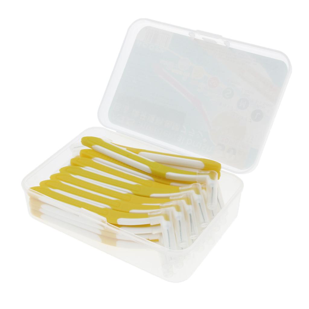 30 Pieces Interdental Brush Toothpick Floss Teeth Cleaner Oral Care Yellow
